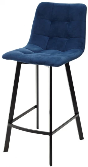 461MC04046 Полубарный стул CHILLI-QB SQUARE синий #29, велюр / черный каркас (H=66cm)