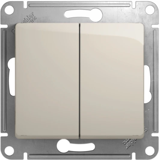 GSL000965 Выключатель встраиваемый двухклавишный (молочный) Systeme Electric Glossa GSL000965