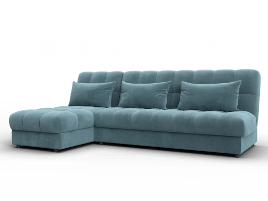 136952L Диван угловой Лига-116 НПБ угол левый (ДСП,ЛДСП,Велюр/Бирюзовый) Лига Диванов 136952L