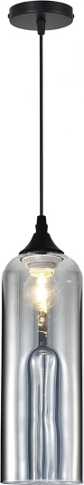 2110/1S Smoke Подвесной светильник Escada Yumbilla 2110/1S Smoke 1х40Вт Е27, металл/стекло, черный, дымчатый плафон (220V, на проводе, круглые)