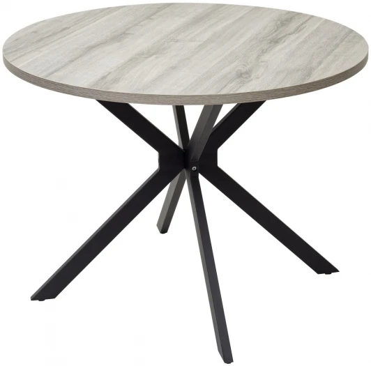 464M05094 Стол ВЕГА D100 Дуб Шерман серый / черный каркас 1 шт 2 кор M-City 464M05094