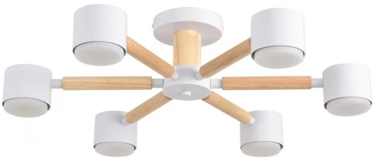 8306/6C Потолочная люстра на штанге Lumion Vudi 8306/6C белый, дерево/металл GX53 LED 6*7W 220V