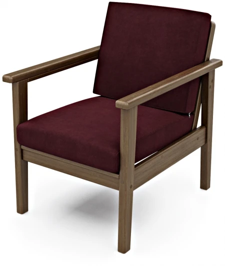 211050 Кресло Arsko Лориан орех велюр бордовый