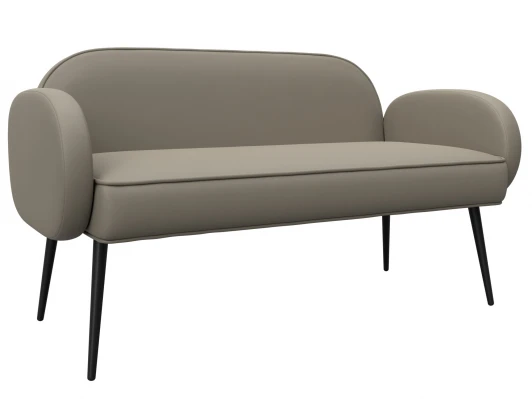 131085 Диван прямой Лига-086 (Фанера/Металл/Экокожа/Бежевый) Лига Диванов 131085