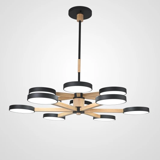 Turna-Dbl01 Потолочная люстра Wi-Fi на штанге Turna Dbl L12 Black By ImperiumLoft Turna-Dbl01 (LED, 220V, голосовое управление, умный дом - Алиса)