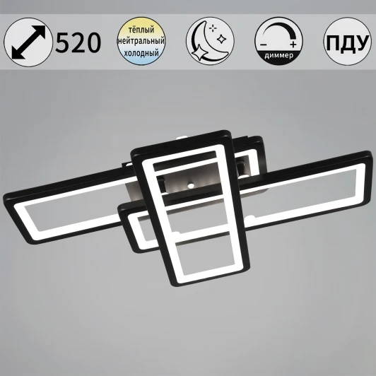 03629-0.3-03B BK Потолочная люстра светодиодная на штанге с пультом с регулировкой цветовой температуры, яркости и ночным режимом Reluce 03629-0.3-03B BK