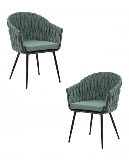 LM-9691-N_B-M_TT-LAR-275-23 Набор 2 шт стул обеденный DOBRIN MATILDA (зеленая ткань (LAR 275-23))