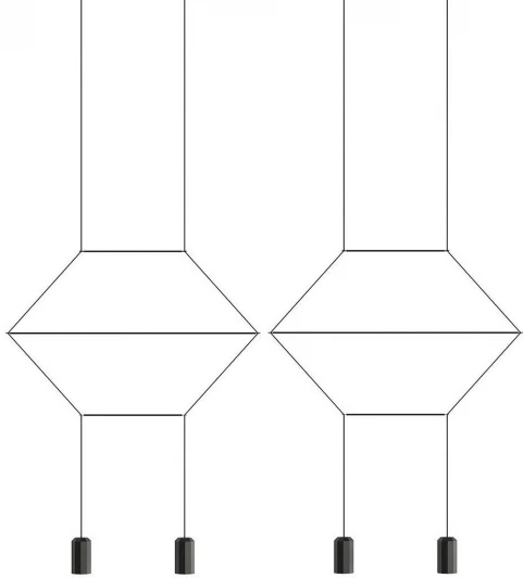 Via01 Подвесной светильник Via Wireflow Polyhedral 4 Lineal Pendant Light By ImperiumLoft Via01 (LED, 220V, на проводе)