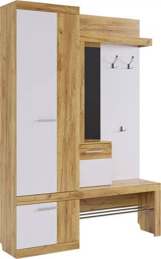 PR-0028.2563 Прихожая Алекс, цвет дуб крафт золотой/белое дерево Mebelson (арт.PR-0028.2563)