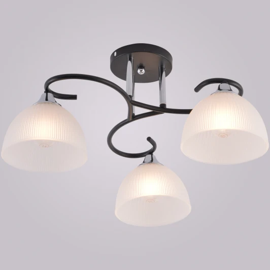 01635-0.3-03 BK+CR Потолочная люстра на штанге Reluce 01635-0.3-03 BK+CR