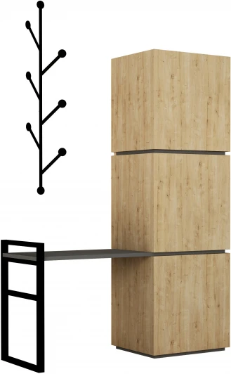 LEV00784 Обувница с вешалкой для одежды MELLO HALLWAY STAND (Дерево/Темно-серый) LEVE