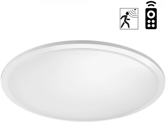 359211 Светильник накладной влагозащищ. диммир. с датчиком движения (пульт ДУ в комплекте) Novotech Mask 359211 белый IP43 LED 48W 170-265V 4320Лм 3000-6000К