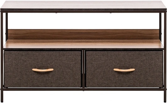 2500000183508 Комод Leset Локи 2 ящ., Коричневый (Сталь,Искусственный лен/Коричневый) арт.2500000183508