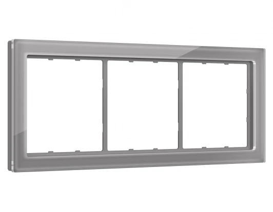 SF350503 Рамка на 3 поста (сталь стекло закаленное натуральное) Ambrella Volt SIGMA SF350503
