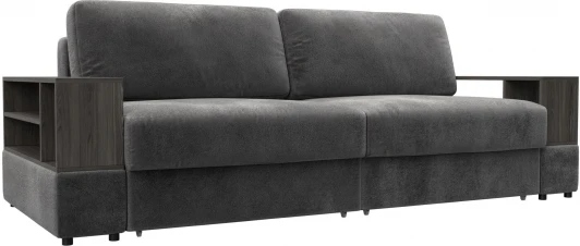 129062 Диван прямой с 2 полками Лига-055 НПБ Лига Диванов (Велюр) арт.129062