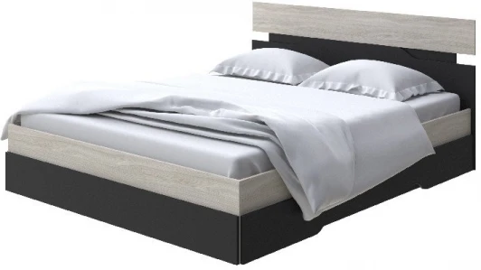 1919502 Без бренда Кровать Milton (ЛДСП Ясень Шимо Светлый/Черный) 160x200