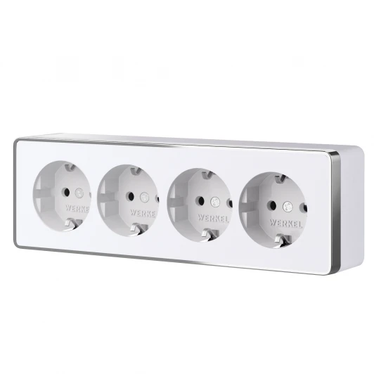 W5072210 Розетка четверная с заземлением и шторками Gallant белая Werkel W5072210 (a071252)