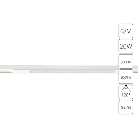 A7284PL-1WH Магнитный трековый линейный светильник LED 48V Arte Lamp Optima A7284PL-1WH