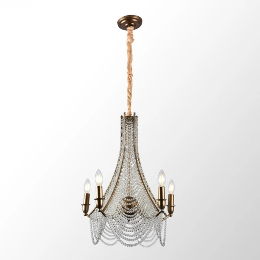 LSP-6005 Подвесная люстра Lussole Rains LSP-6005 (220V, хрусталь, на цепи, подсвечник, свеча)