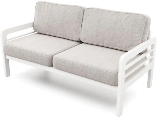 21967 Диван Arsko прямой Бергер Б белая эмаль рогожка серая