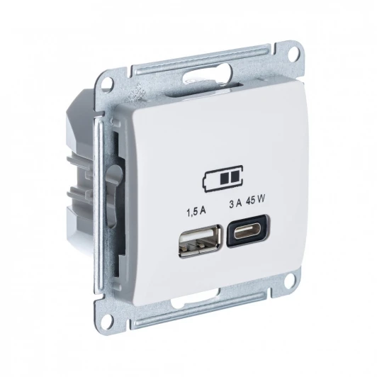 GSL000229 Розетка с быстрой зарядкой USB Type A+С 45Вт (бежевый) Systeme Electric Glossa GSL000229