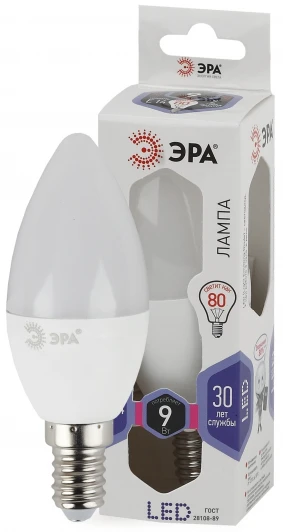 LED B35-9W-860-E14 Лампочка светодиодная E14 9W ЭРА LED B35-9W-860-E14
