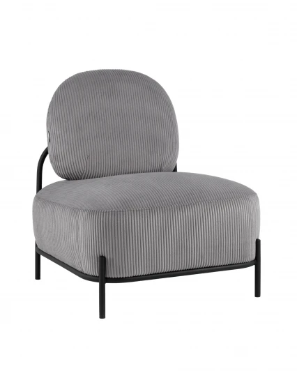 УТ000039989 Кресло Стоун велюр рельефный светло-серый Stool Group арт.УТ000039989