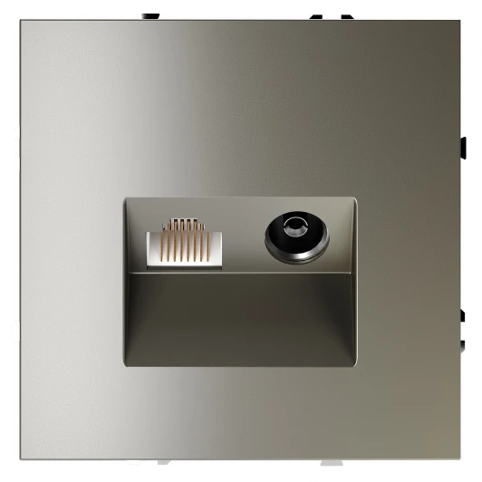 VLS060704 Розетка телевизионная встраиваемая TV+RJ45 Voltum S70 VLS060704 (шелк)