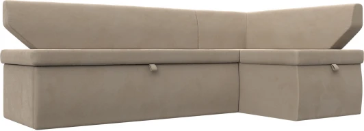 126104 Диван кухонный угловой Омура правый угол (Бежевый/Велюр) Лига Диванов арт.126104