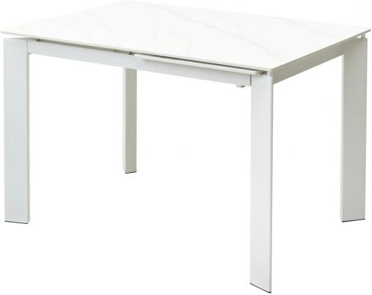 DECDF5052TSSTWHTMARBLEWHT Стол CORNER 120 MATT WHITE MARBLE SINTERED STONE/ WHITE