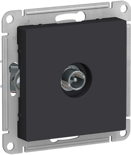 ATN001091 ТВ-розетка встраиваемая проходная (карбон) Systeme Electric AtlasDesign ATN001091