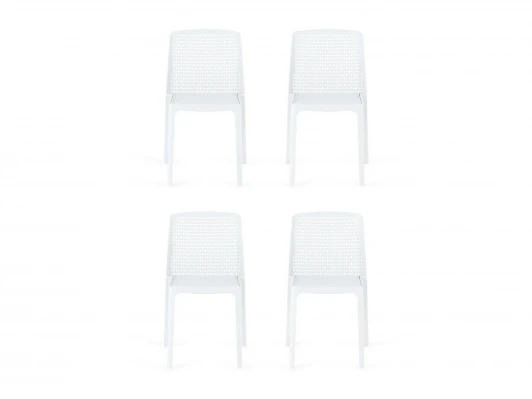 966341 Комплект стульев Bottega 4 шт. ОГОГО Обстановочка! 966341 (Пластик/Белый)