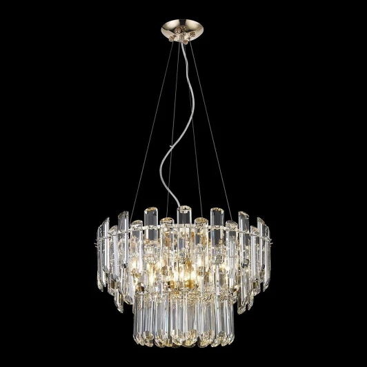 WE107.09.303 Подвесная люстра ярусная Wertmark Lazzara WE107.09.303 (220V, хрусталь, на тросе, круглые)