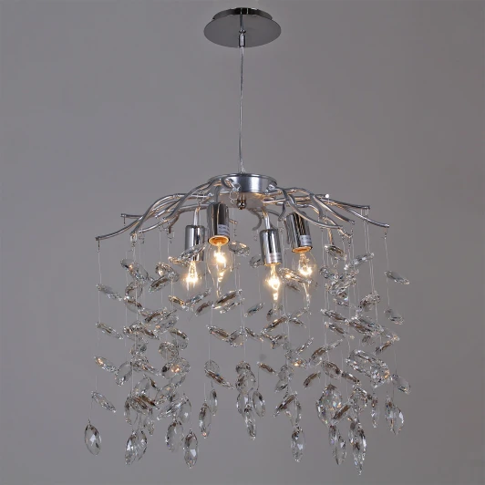 08180-0.4-04 CR Подвесная люстра хрустальная Reluce 08180-0.4-04 CR (220V, на тросе)
