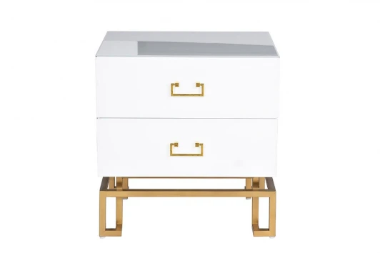 KFG085 KFG085 Тумба 2 ящика белая/золото 55*40*58см Garda Decor