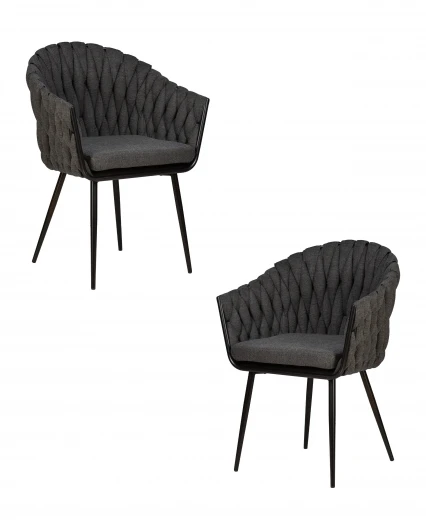 LM-9691-N_B-M_TT-LAR-275-21 Набор 2 шт стул обеденный DOBRIN MATILDA (графитовая ткань (LAR-275-21))