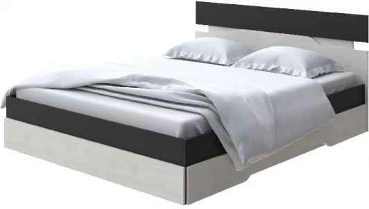 1919425 Без бренда Кровать Milton (ЛДСП Черный/Дуб Шамони светлый) 120x190