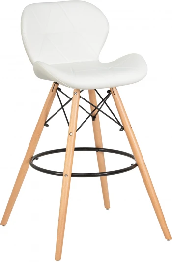 302B-LMZL BUTTERFLY BAR, цвет сиденья белый, цвет основания светлый бук Стул барный BUTTERFLY BAR (ножки светлый бук, цвет белый)