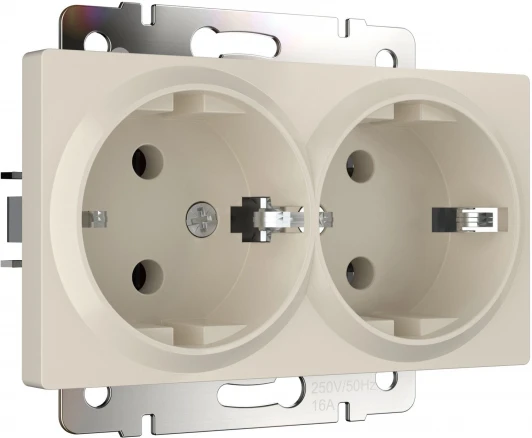 W1172062 Розетка двойная с заземлением (айвори матовый) Werkel W1172062 (a062427)