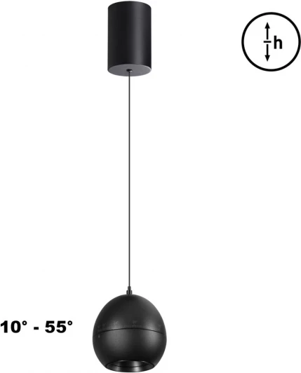 359342 Светильник подвесной Novotech Sfero 359342 черный LED 7W 3000K 760Лм 220V (на проводе, шар)