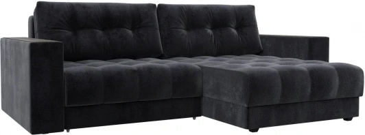 128475 Диван угловой с декором Лига-049 НПБ Лига Диванов (Велюр) арт.128475