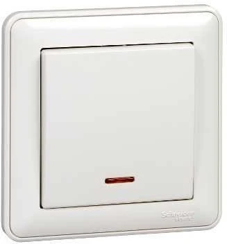 VS110-153-18 Выключатель встраиваемый одноклавишный с подсветкой (белый) Systeme Electric W59 VS110-153-18