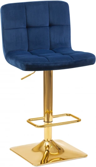 5016-LM GOLDIE,  цвет сиденья синий (MJ9-117), цвет основания золото Стул барный GOLDIE (синий велюр (MJ9-117))