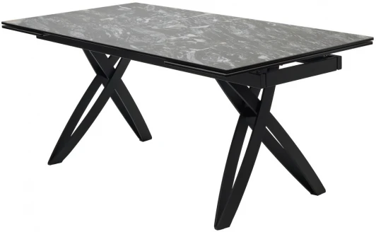 614М04997 Стол PALERMO 180 TL-128 Испанская керамика черный контрастный мрамор / черный каркас М-City