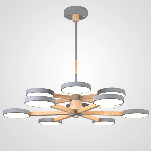 Turna-Dbl01 Потолочная люстра Wi-Fi на штанге Turna Dbl L12 Gray By ImperiumLoft Turna-Dbl01 (LED, 220V, голосовое управление)