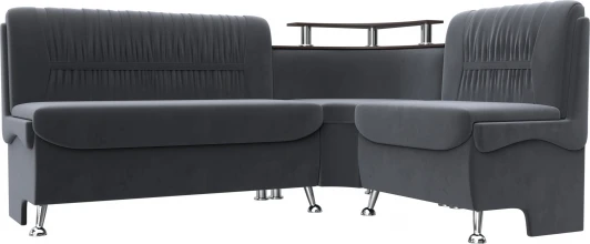 126113 Диван кухонный угловой Сидней правый угол (Серый/Велюр) Лига Диванов арт.126113