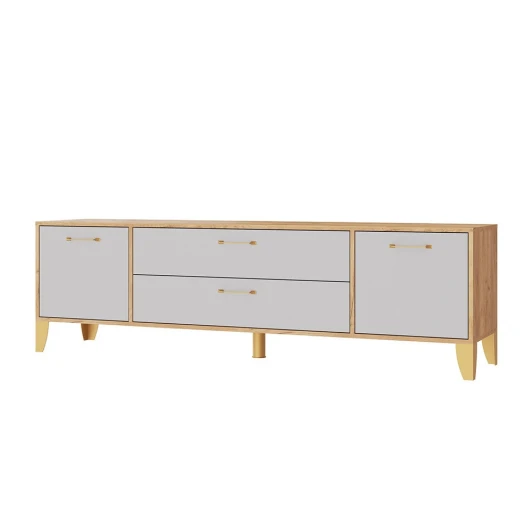 00-00185354 Тумба под телевизор ТЭКС Парус-13, Дуб крафт золотой, Кашемир