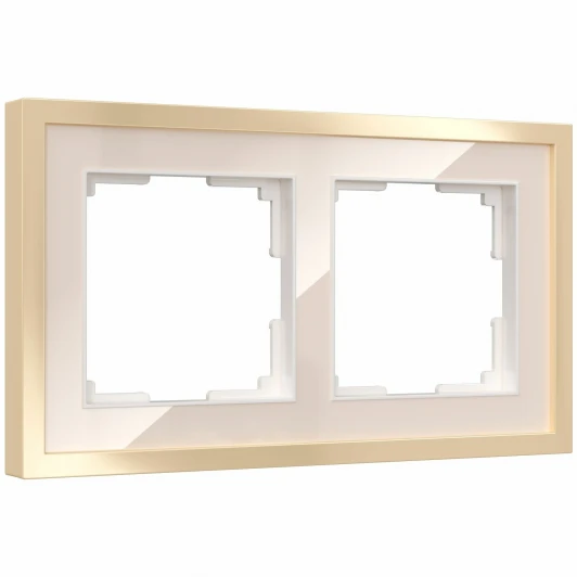 W0022851 Рамка на 2 поста Baguette (айвори/латунь) Werkel W0022851 (a060235)