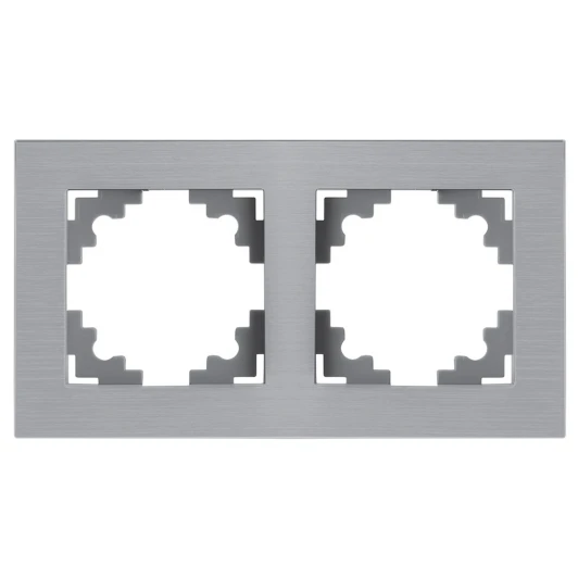 50015 Рамка на 2 поста (серебро) Stekker Катрин 50015