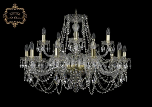 11.11.10+5.300.Gd.Sp Подвесная люстра Art Classic 11.11 11.11.10+5.300.Gd.Sp (220V, хрусталь, на цепи, подсвечник, свеча)